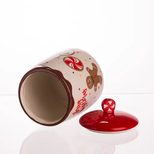 Банка для сыпучих продуктов Yiwu с фарфоровой крышкой 9×13 см Merry Christmas CR-1-42  - фото 3