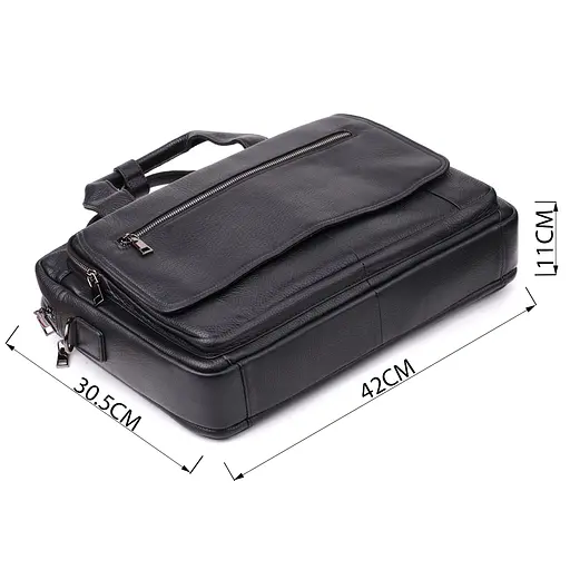 Місткий портфель для чоловіків з натуральної шкіри Vintage 42х30,5х11 см sum0028981 - фото 3