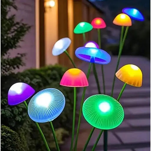 Світильник садовий Gardlov сонячний у формі грибів RGB 10 LED 70 см водонепроникний 2 шт. - фото 2