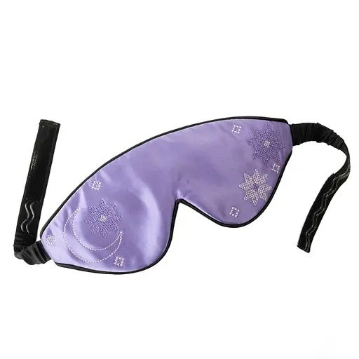 Маска для сну шовкова Чумацький Шлях 3.1 з вишитим українським орнаметом в Подарунковій упаковці Лаванда (1201-02) - фото 2