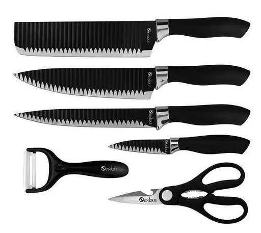 Универсальный набор ножей для кухни Swiss Family SF 008 кухонные ножи с мраморным покрытием - фото 1