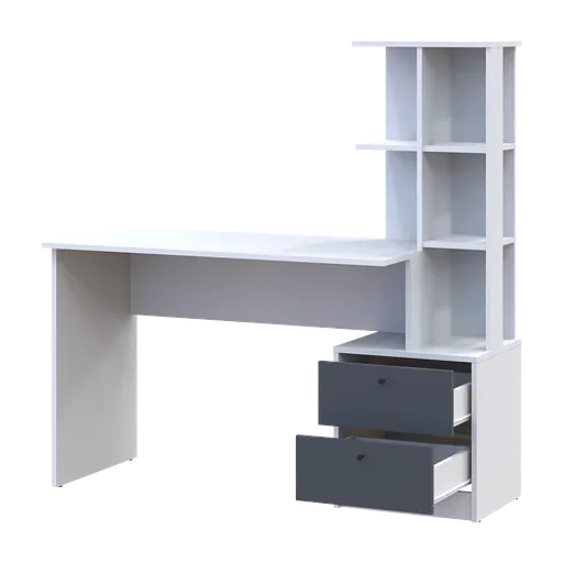 Офісний стіл Doros Т7 Білий/Графіт 136х55х138 (41516058) - фото 4