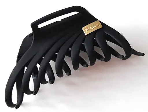 Набір крабів Fashion для волосся каучуковий 6,5 см з металевою вставкою 12 шт. Чорний - фото 2