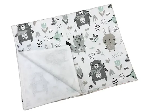 Непромокаемая пеленка Moontime "Зайчики медведи ментоловые" - фото 1