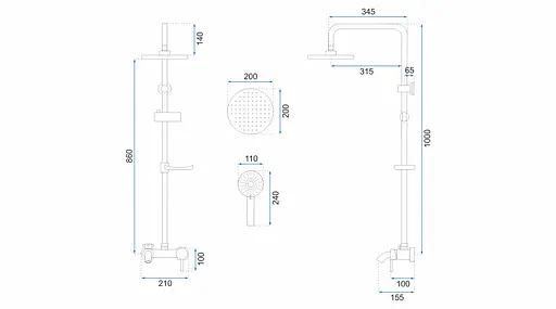 Душова система Rea Luis gold з мильницею в комплекті REA-P7006, Золотий - фото 10