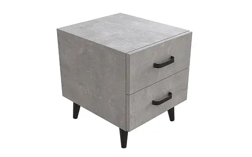 Тумба Віва 2 на конусних ніжках Ferrum-decor 41x35x40 Чорний метал ДСП Бетон 16 мм (FRD-106809) - фото 2