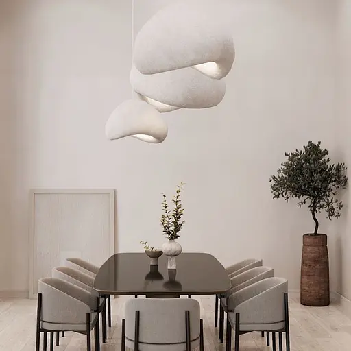 Текстурний гіпсовий підвісний світильник 40х50 см | Арт. MJ 30-500 | Line F - фото 1