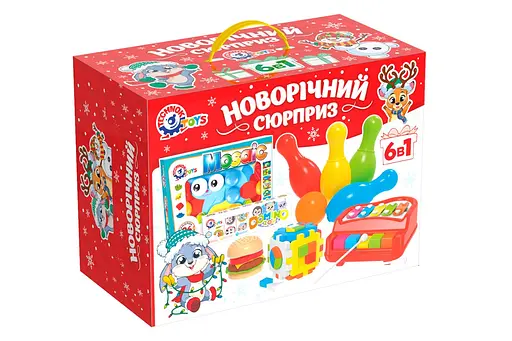 Новорічний набір іграшок (6 в 1), ТехноК, 37x28x20 см, 8829
