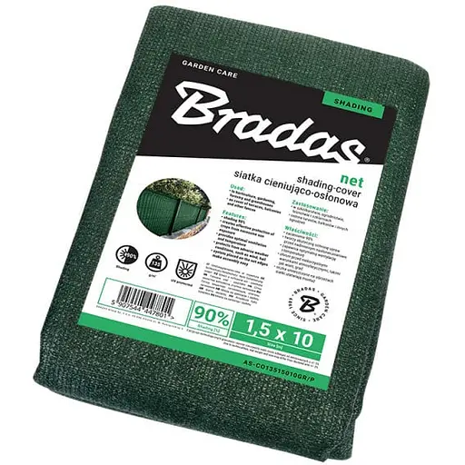 Сетка защитная Bradas 90% затенение 135 г/м² 1.5x10 м AS-CO13515010GR/P  - фото 1