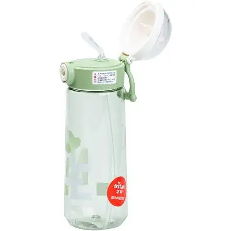 Пляшка для води Nice Happy Life 620 мл із кришкою фліп топ на защіпці зелена HP17300GR - фото 3