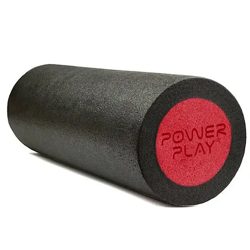 Масажний ролик (роллер) гладкий PowerPlay 4021 Fitness Roller Чорно-червоний (45x15 см) (PP_4021_Bl/Red_(45*15)) - фото 1