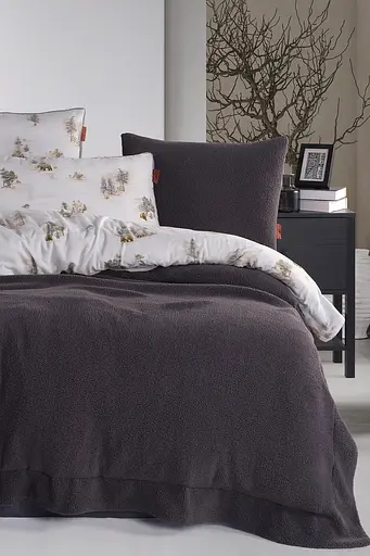 Постільна білизна Sherwood Antracite (Фланель + Шерпа) Istanbul pbe0051510 - фото 2
