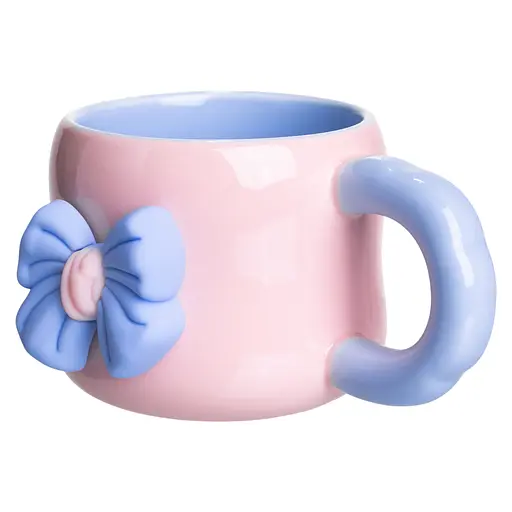 Чашка фарфоровая Yiwu с магнитом 400 мл розовый с голубым Yiwu FM-52C - фото 3