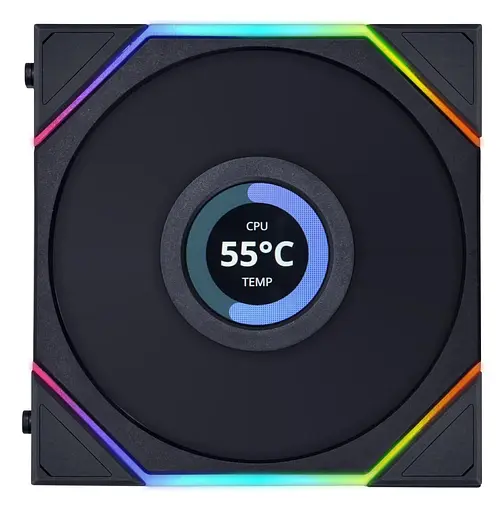 Вентилятор Lian Li Uni Fan TL Wireless LCD 120-1 Reverse Black (G99.12RTLLCD1W1B.00) - фото 1