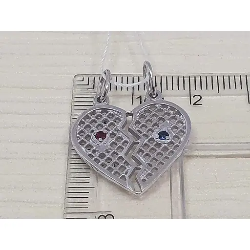 Срібна парна підвіска Vegas Серце з фіанітами. 30019Р - фото 3