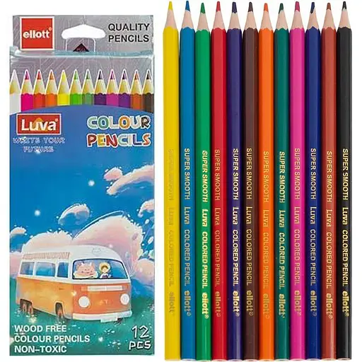 Карандаши для рисования "Luva Ellott" Bambi CQ1001-12 - фото 1