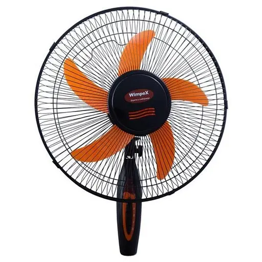Напольный поворотный электрический вентилятор Wimpex WX-1612 с защитной решеткой 100Вт Черный/Оранжевый - фото 3