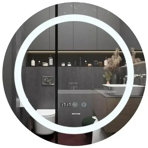Дзеркало Mixxus PLAIN MC02-60-CASE з LED Touch, Anti-fog, димером, рег. яскравості, годинником (MI6661) - фото 1