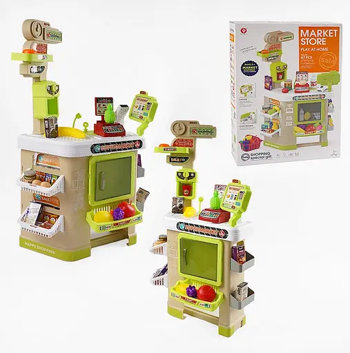 Супермаркет 922-200 67 элементов, звук, мвет, кассовий аппарат, сканер, весы, аксессуары, в коробке (6967587401160) - фото 1