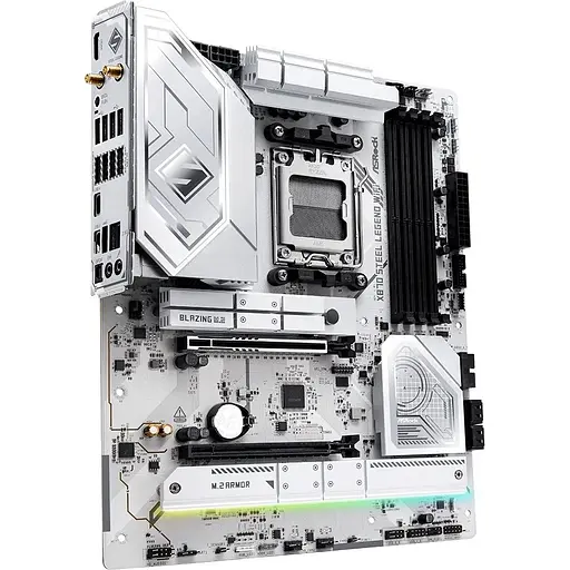 Материнская плата ASRock X870 Steel Legend WIFI (AM5/X870, 4xDDR5, 2xPCIex16, HDMI/USB4, 4xSATA, 3xM.2, 2.5GLan, ATX) - фото 2