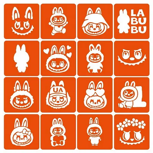 Набор трафаретов для био-тату "Labubu" Fresh Tattoo labubu _simple-16 - фото 1