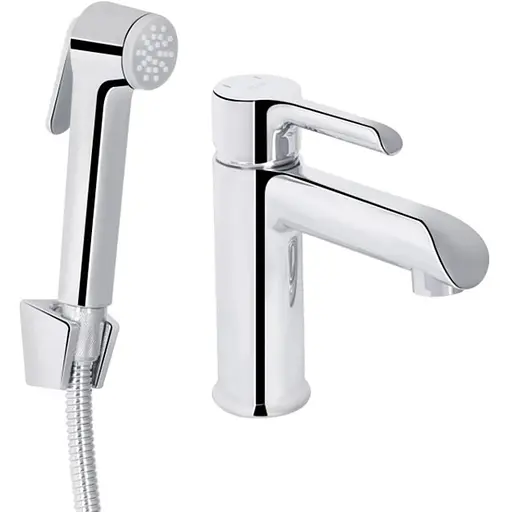 Змішувач для раковини Qtap Grand, Chrome (k35) з гігієнічним душем QTGRA272CRM45670 - фото 1