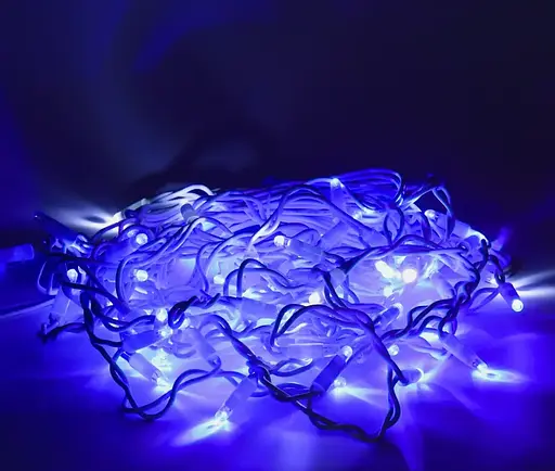 Гирлянда Нить от сети 10 м 100 LED уличная белый каучук Синий - фото 2