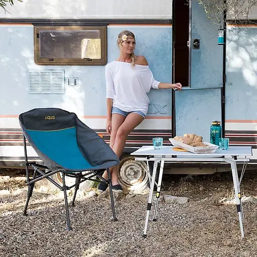 Стул раскладной Uquip Comfy голубой с серым (244011) - фото 13