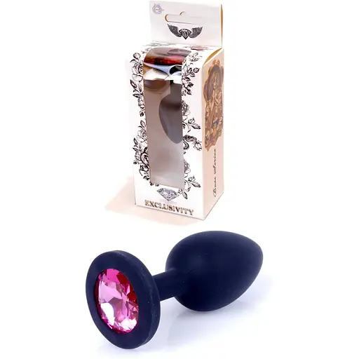 Силіконова анальна пробка Boss Of Toys Boss Series - Jewellery Black Silicon Plug Medium Pink M, BS6400087 - фото 7