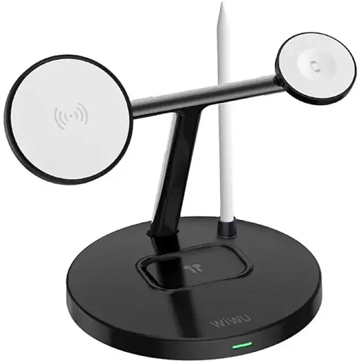 Беспроводное зарядное устройство для Wiwu Wi-W032 Magnetic Cableless Charger 4in1 Черный - фото 1