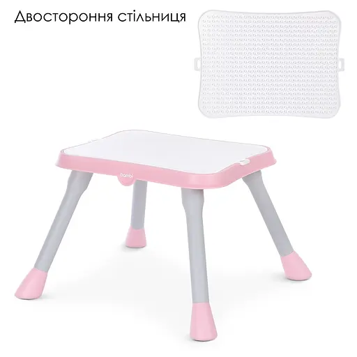 Стульчик для кормления Bambi 3 в 1 M 5672-8 с сидением из экокожи, розовый - фото 3