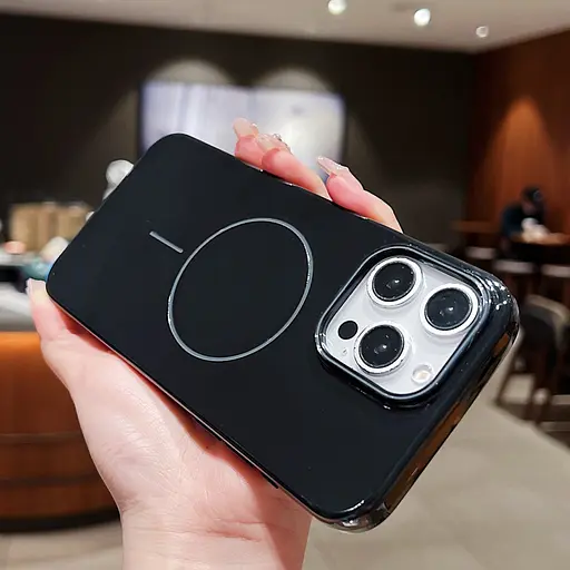 Чехол для iPhone 16e с MagSafe, защитный, глянцевый, с мягкой подкладкой, черный - фото 7