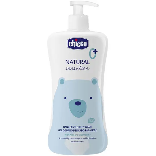 Нежный гель для купания Chicco Natural Sensation Baby Gentle Body Wash Без слез с алоэ и ромашкой 500 мл (11516.00)