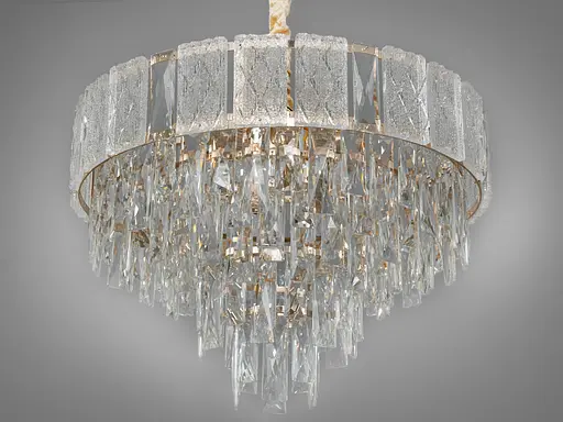 Приваблива новинка, кришталева люстра в хол, 9 ламп, золото - фото 3