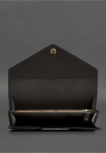 Кожаный клатч (портмоне) на кнопке 5.0 Темно-коричневый краст - фото 5