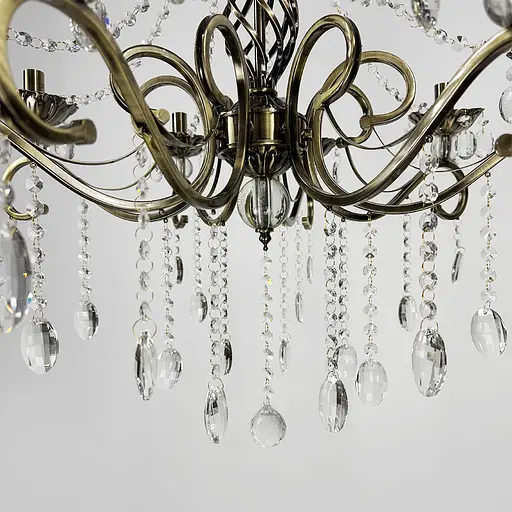 Класична люстра-підсвічник на 8 ламп у бронзовому корпусі Ø 70 см | Арт. 6071/8 AB | Line F - фото 2