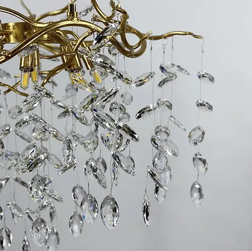 Сучасна підвісна люстра з серії світильників з флористичних мотивів Ø 80 см | Line F | Арт. MD6007-800 GD - фото 3