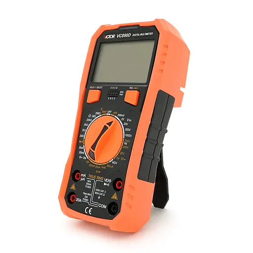 Мультиметр Victor VC890D, вимірювання: V, A, R, С, F, з ємнісним діодом - фото 2