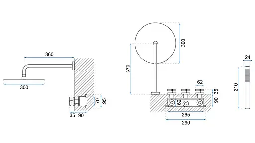 Душова система прихованого монтажу Rea Exit black чорний REA-P8000, Чорний - фото 4