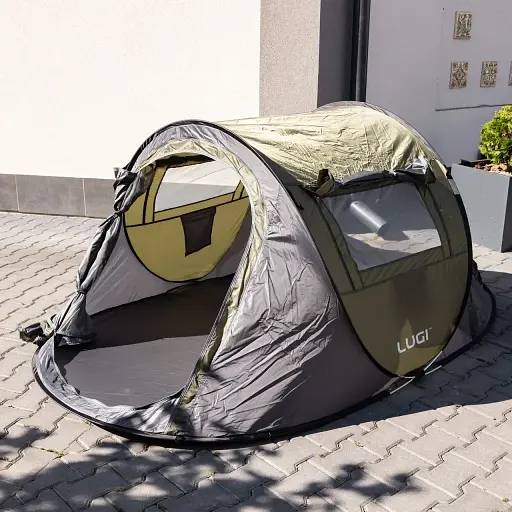 Палатка Lugi LU-030GR Pop-Up с автоматическим каркасом зеленый - фото 4