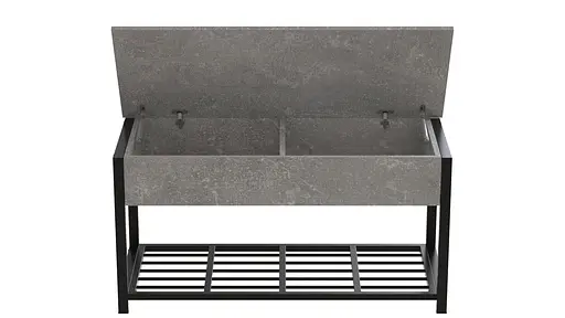 Банкетка з ящиком Ferrum-decor Дрейк 1 550x1000x400 метал Чорний ДСП Бетон 16 мм (FRD-103051) - фото 5