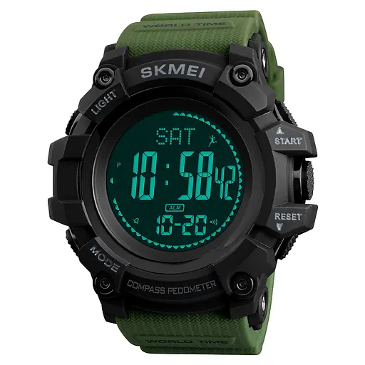 Часы наручные мужские Skmei 1356 Army Green, 1356AG (12307) - фото 2