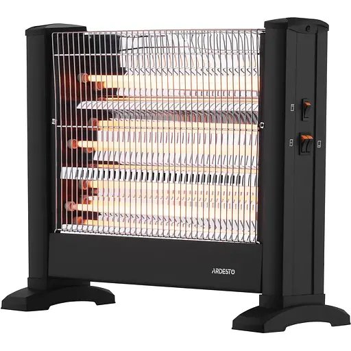 Обогреватель Ardesto инфракрасный кварцевый, 15м2, 1650Вт, мех. управление, напольный, черный