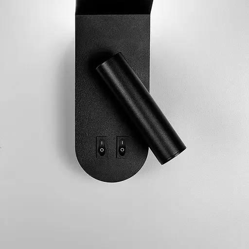 Бра Line F із спотом та верхньою підсвіткою на 2 вимикачі 24х7х13 см чорне Арт. WJ118/2 BK+BK - фото 4