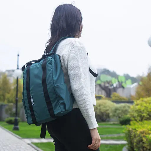 Рюкзак-антикрадій OOLOO Кенгуру mini 40x30x12 см, синьо-зелений 426/806 - фото 6