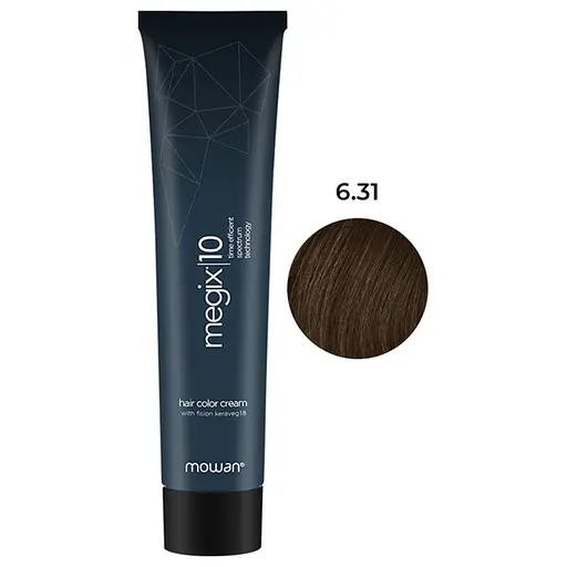 Профессиональная краска для волос с низким содержанием аммиака Megix10 Mowan 6.31 капучино 100 мл - фото 1