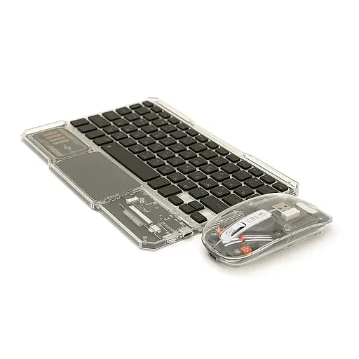 Бездротовий комплект Voltronic YT-KB333 (KB+Mouse), (Eng / Pyc), 2.4G, 78 клавіш, Black/Transparent, Box - фото 4