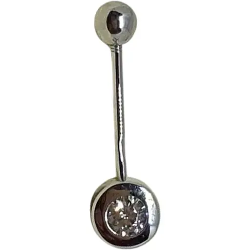 Золота сережка-пирсинг Онікс с фіанітом. ПИР00249