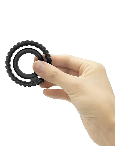 Двойное эрекционное кольцо Dorcel Dual Ring 5.7 см черный - фото 6