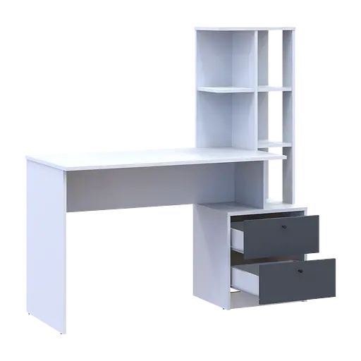 Офісний стіл Doros Т7 Білий/Графіт 136х55х138 (41516058) - фото 3